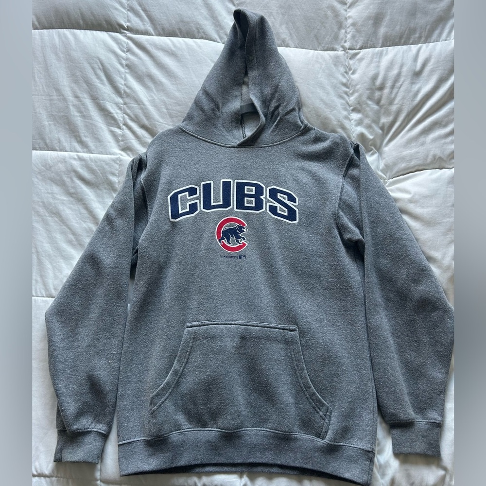 Gray Chicago Cubs Hoodie Sweater Adult Small